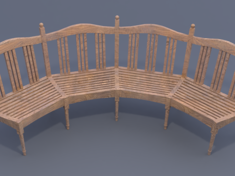 Curve wooden chair 3Dモデル