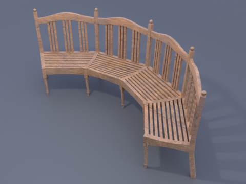 Curve wooden chair 3Dモデル