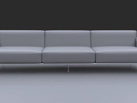 긴 소파 3D 모델