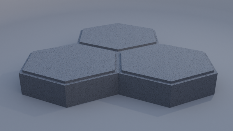Triple hexagon paving block 3D Model .c4d .max .obj .3ds .fbx .stl .blend 