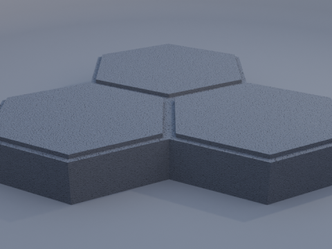 Triple hexagon paving block 3D Model
