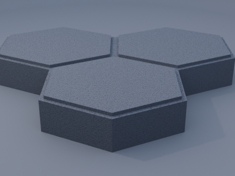 Triple hexagon paving block 3D Model