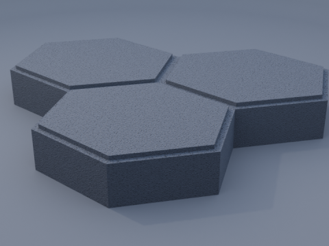 Triple hexagon paving block 3D Model