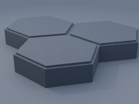 Triple hexagon paving block 3D Model