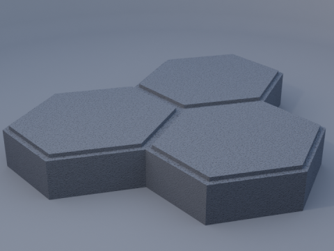 Triple hexagon paving block 3D Model