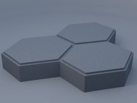 Triple hexagon paving block 3D Model