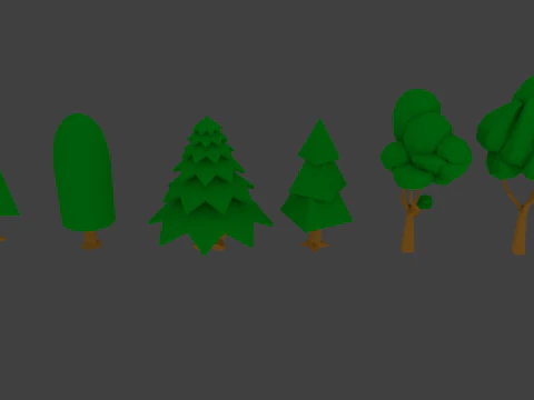 低ポリの木 3Dモデル