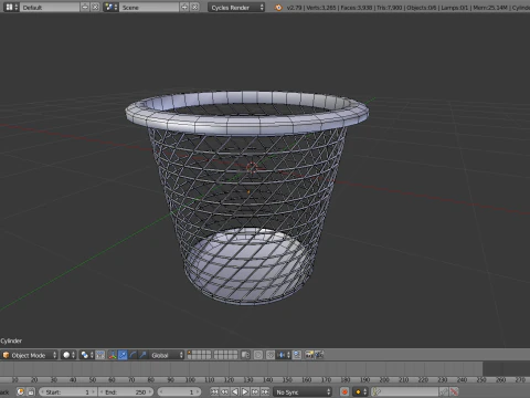 Trash can d 3D Model