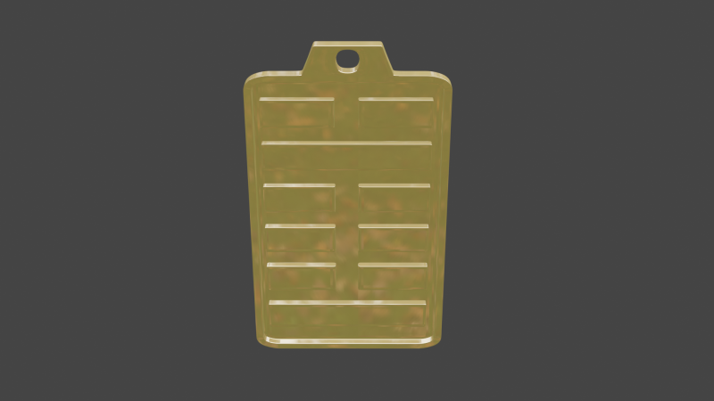 Yijing hexagram 3 pendant 3Dモデル .c4d .max .obj .3ds .fbx .stl .blend 