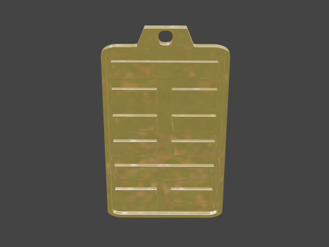 Yijing hexagram 4 pendant 3D Model