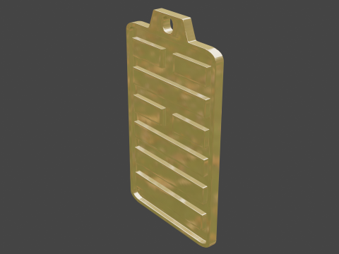 Yijing hexagram 5 pendant Model 3D