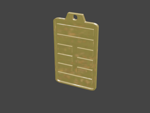 Yijing hexagram 42 pendant 3D Model