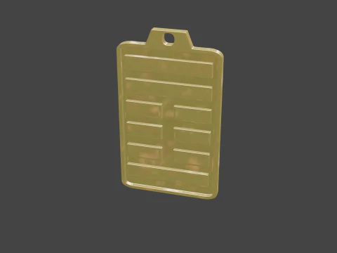 Yijing hexagram 42 pendant 3D Model