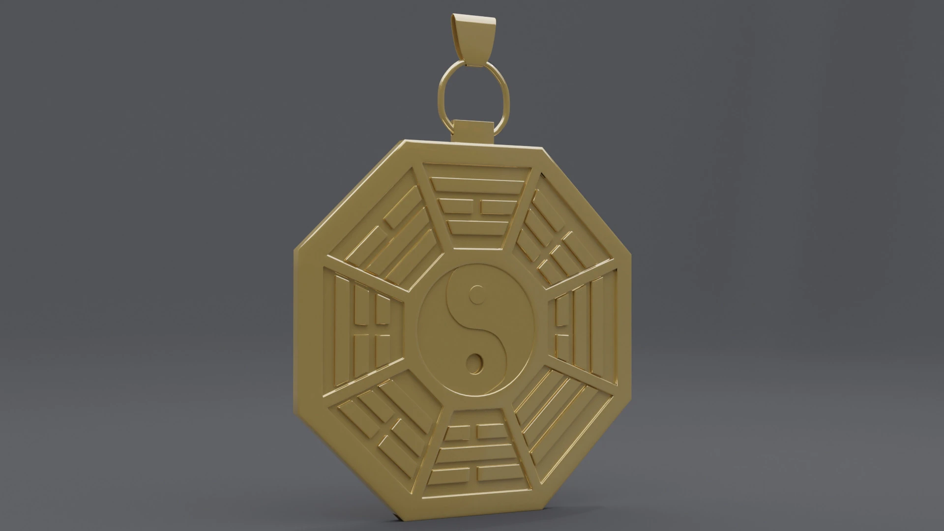 Bagua pendant 3D Model .c4d .max .obj .3ds .fbx .stl .blend 