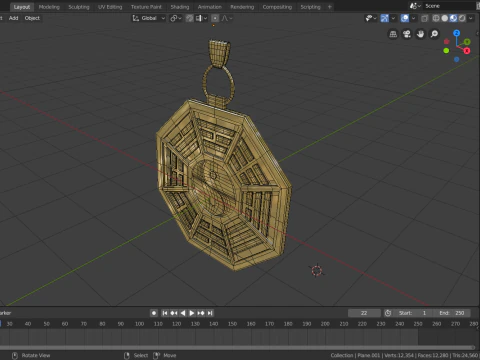 Bagua pendant 3D Model