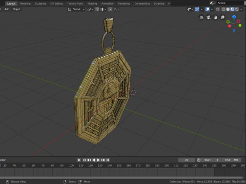 Bagua pendant 3D Model