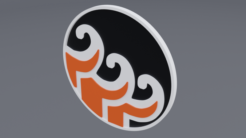 Batik keris logo Model 3D .c4d .max .obj .3ds .fbx .stl .blend