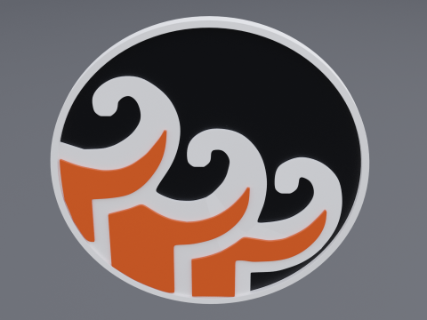Batik keris logo Model 3D
