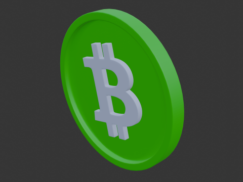 Bitcoin cash logo 3D Model