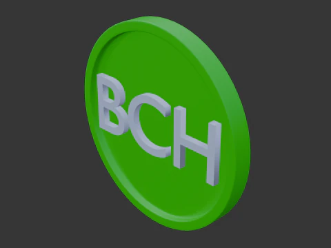 Bitcoin cash logo 3D Model