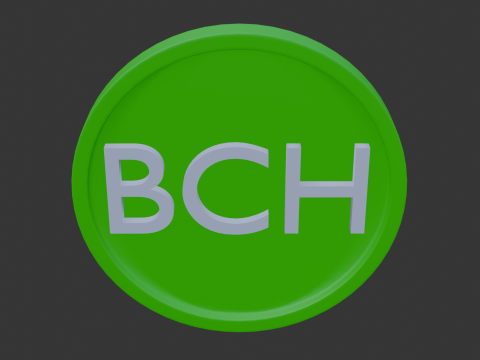 Bitcoin cash logo 3D Model