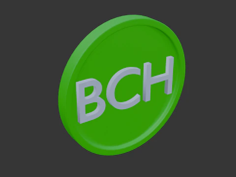 Bitcoin cash logo 3D Model