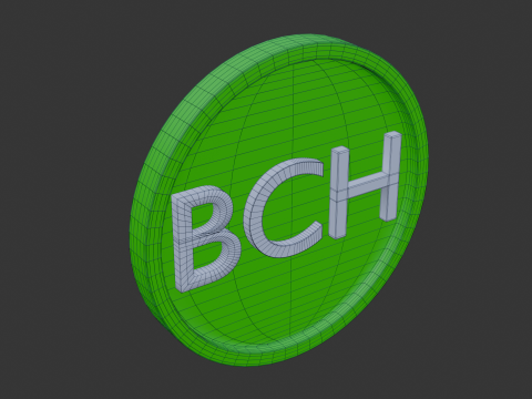 Bitcoin cash logo 3D Model