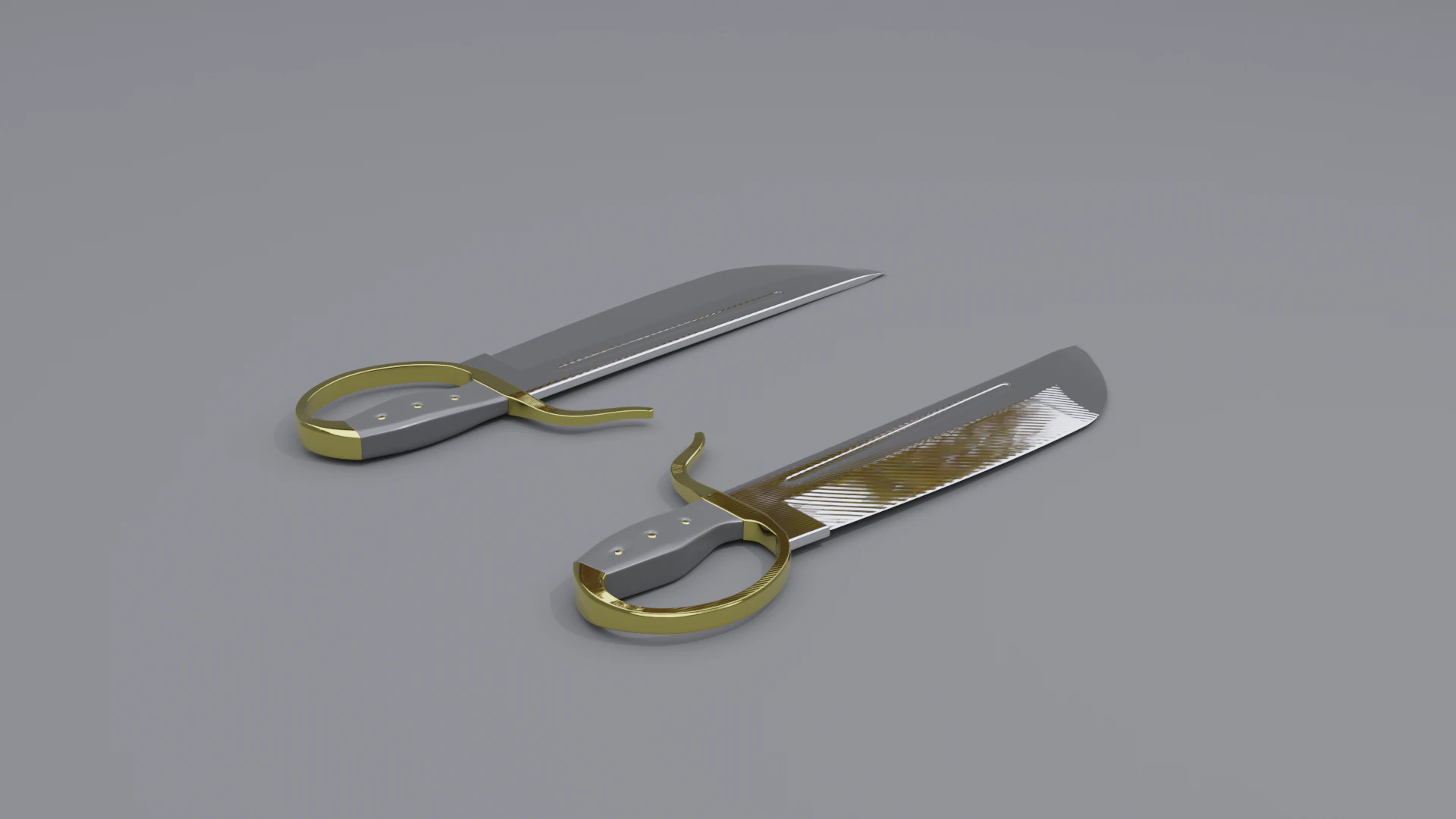 Wingchun butterfly sword 3D Model .c4d .max .obj .3ds .fbx .stl .blend