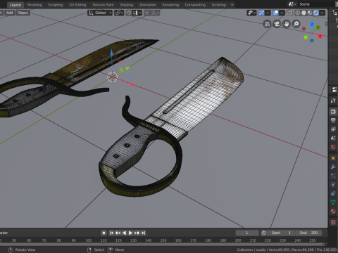 Wingchun butterfly sword 3D Model