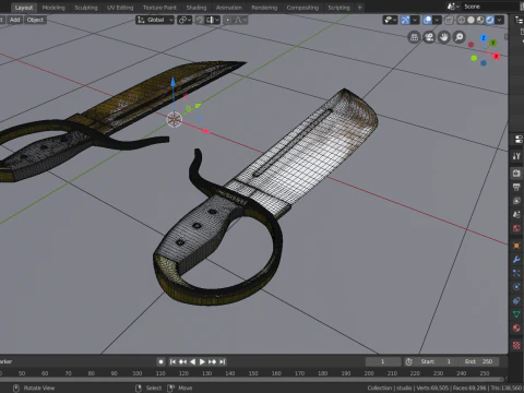 Wingchun butterfly sword 3D Model