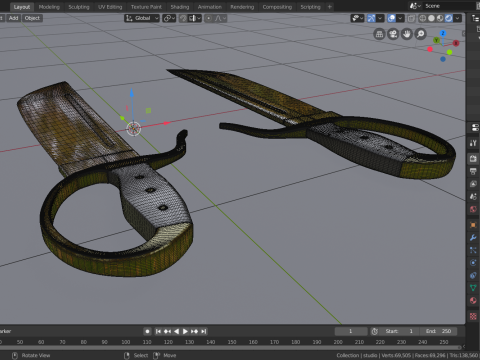 Wingchun butterfly sword 3D Model