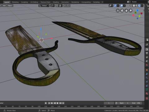 Wingchun butterfly sword 3D Model