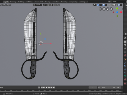 Wingchun butterfly sword 3D Model
