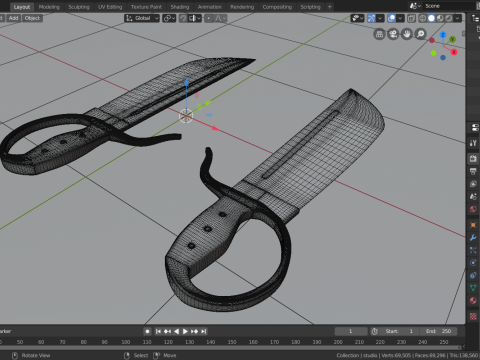 Wingchun butterfly sword 3D Model