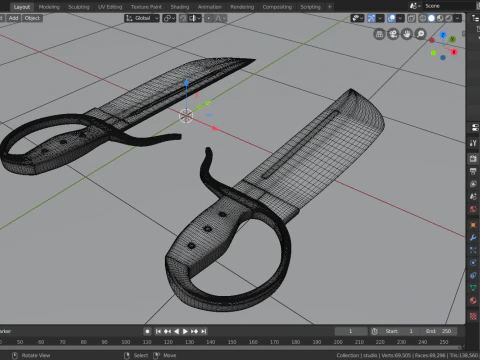 Wingchun butterfly sword 3D Model