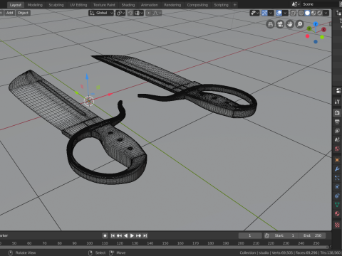 Wingchun butterfly sword 3D Model