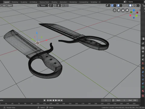 Wingchun butterfly sword 3D Model