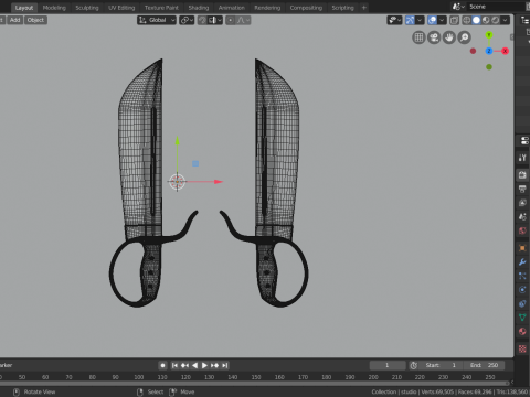 Wingchun butterfly sword 3D Model
