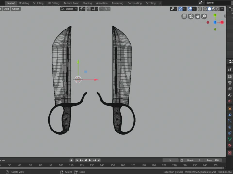 Wingchun butterfly sword 3D Model