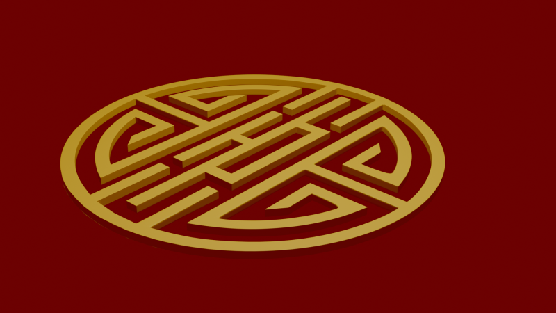 Chinese ornament 3D Модель .c4d .max .obj .3ds .fbx .stl .blend 