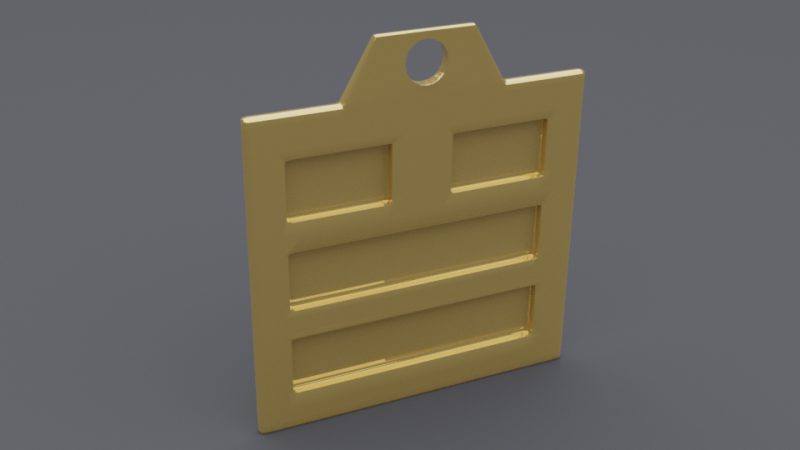 Dui trigram pendant mk2 Model 3D .c4d .max .obj .3ds .fbx .stl .blend 