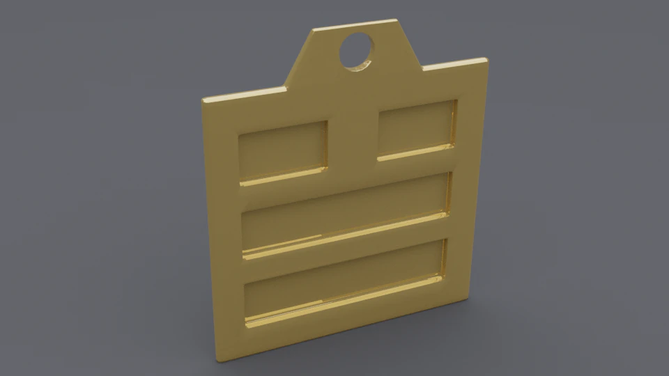 Dui trigram pendant mk2 3D Model .c4d .max .obj .3ds .fbx .stl .blend