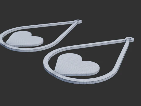 Pendientes con estampado de amor Modelo 3D