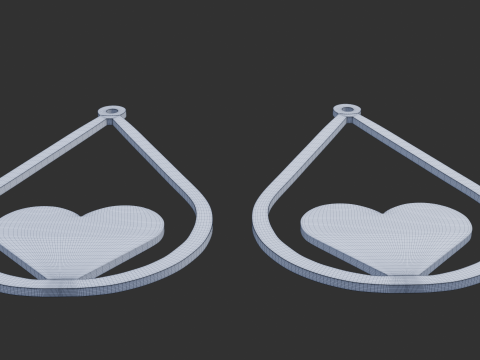 Ohrringe mit Liebesmuster 3D Modell