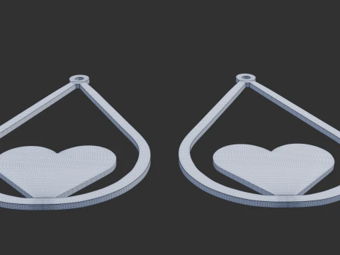 Love pattern earrings 3D Model