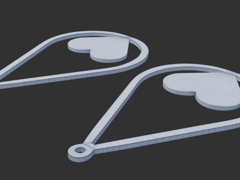 Ohrringe mit Liebesmuster 3D Modell