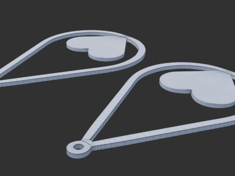 Love pattern earrings 3D Model