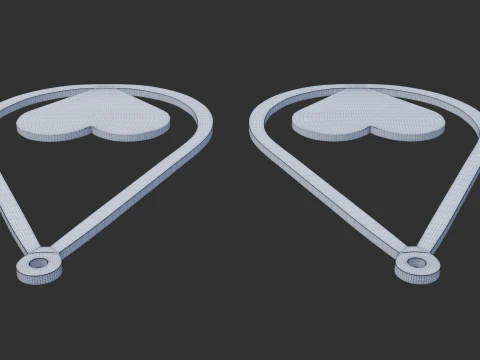 Love pattern earrings 3D Model
