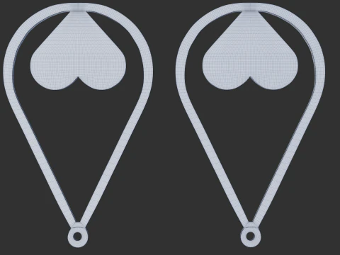 Love pattern earrings 3D Model