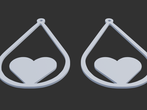 Ohrringe mit Liebesmuster 3D Modell